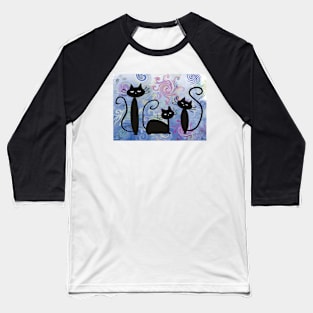 Cosmic Cat Trio Baseball T-Shirt